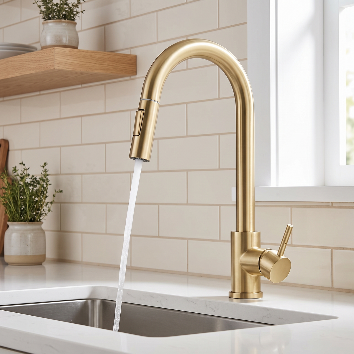 Falkenberg touch kitchen faucet Brushed Gold lifestyle