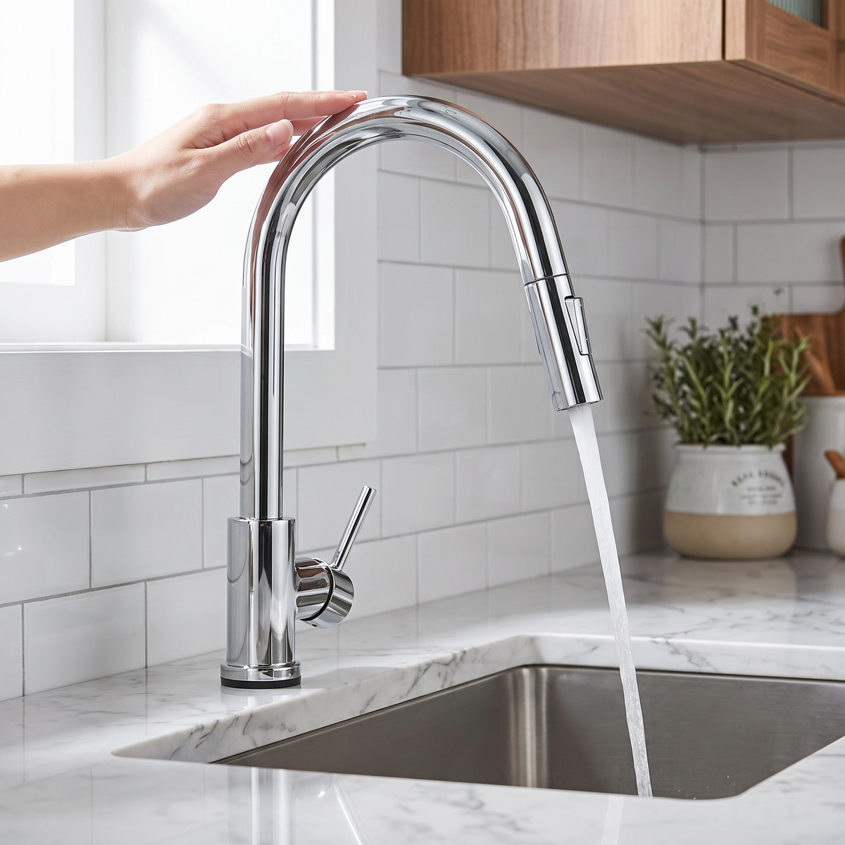 Falkenberg touch kitchen faucet Chrome lifestyle