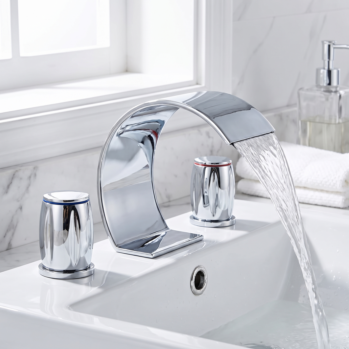 Widespread Bathroom Faucet — high-density solid brass in Chrome finish | Casa Norex