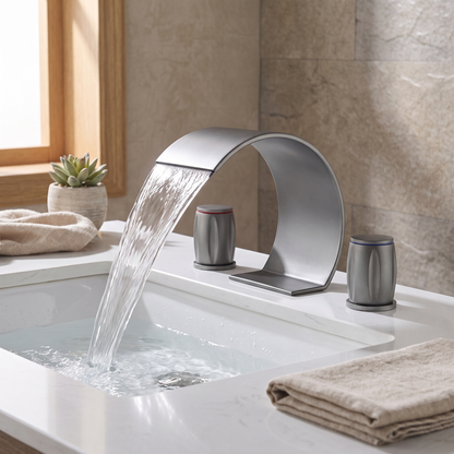 Serene Widespread Bathroom Faucet finish close-up — Black Bronze finish — Casa Norex