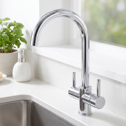 Pureflow Kitchen Faucet aerator close-up — Brushed Nickel finish — Casa Norex