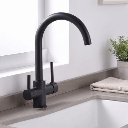Pureflow Kitchen Faucet mounting detail — Granite Beige finish — Casa Norex