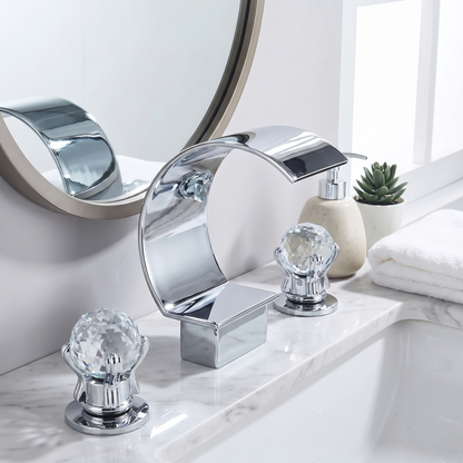 Waterfall Bathroom Faucet — solid brass in Chrome finish | Casa Norex