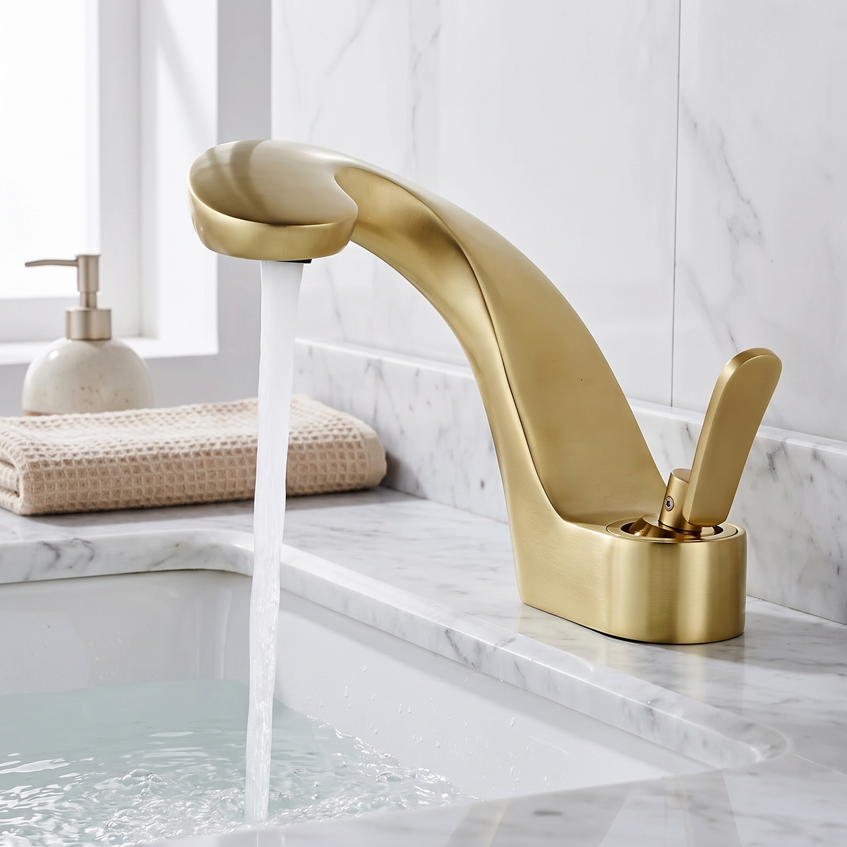 Bathroom Faucet — solid brass in Brushed Gold finish | Casa Norex