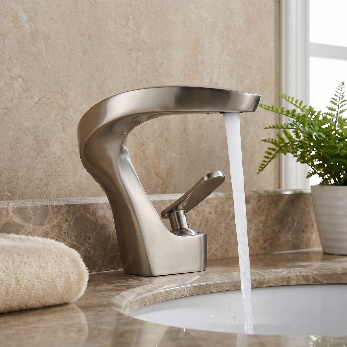 Belmara Bathroom Faucet valve detail — Gray finish — Casa Norex