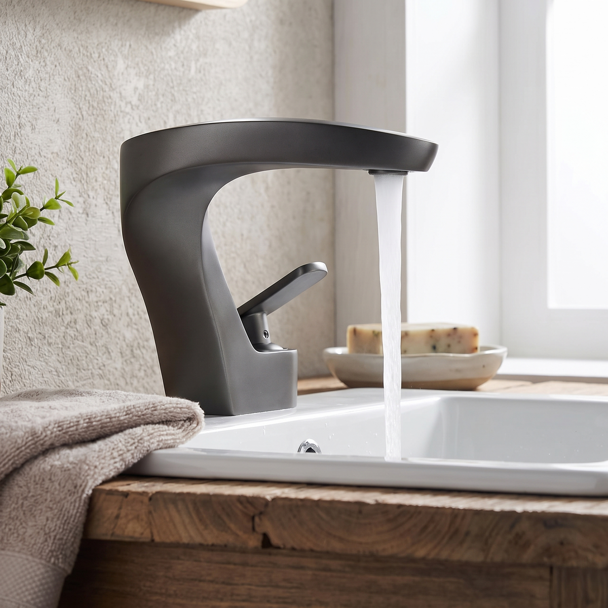 Belmara Bathroom Faucet finish close-up — Chrome finish — Casa Norex