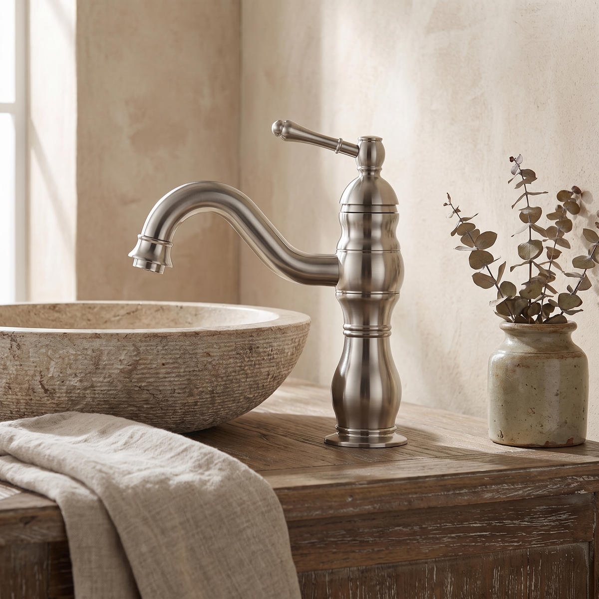 Kiruna Antique Vessel Sink Faucet - Brushed Nickel 5.1in