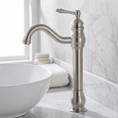 Kiruna Antique Vessel Sink Faucet - Brushed Nickel 8.7in