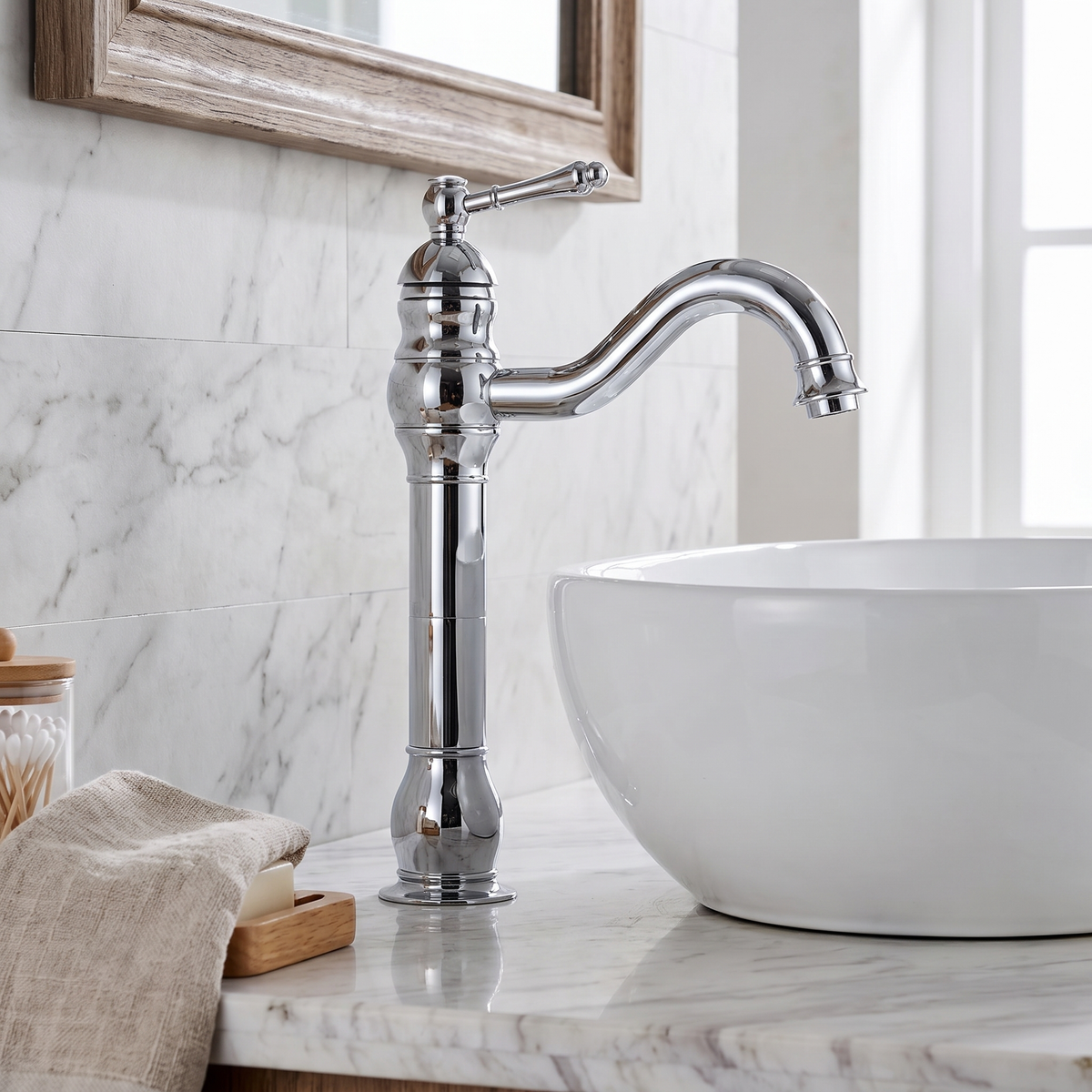Kiruna Antique Vessel Sink Faucet - Chrome 8.7in