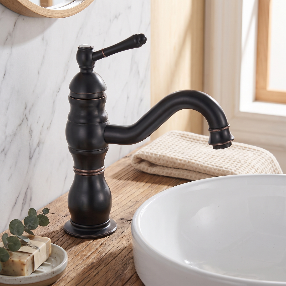 Vessel Sink Faucet — solid brass in Matte Black finish | Casa Norex