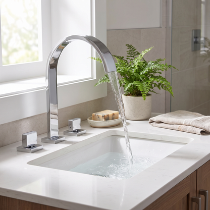 Squareline Bathroom Faucet finish close-up — Black finish — Casa Norex