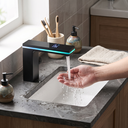 Bathroom Basin Faucet — solid brass with stainless steel in Matte Black finish | Casa Norex