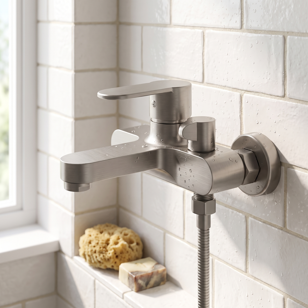 Shower Faucet Set — solid brass with a polished chrome finish in Gray finish | Casa Norex