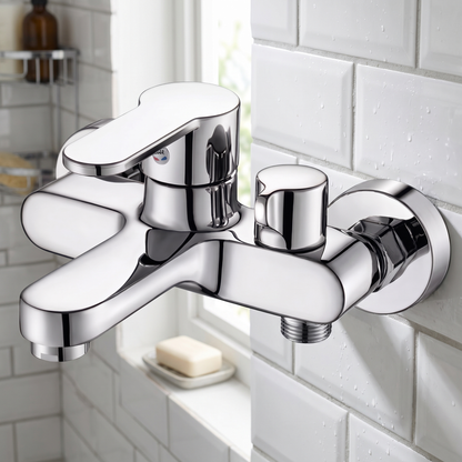 Diverta Shower Faucet Set reach profile — Chrome finish — Casa Norex