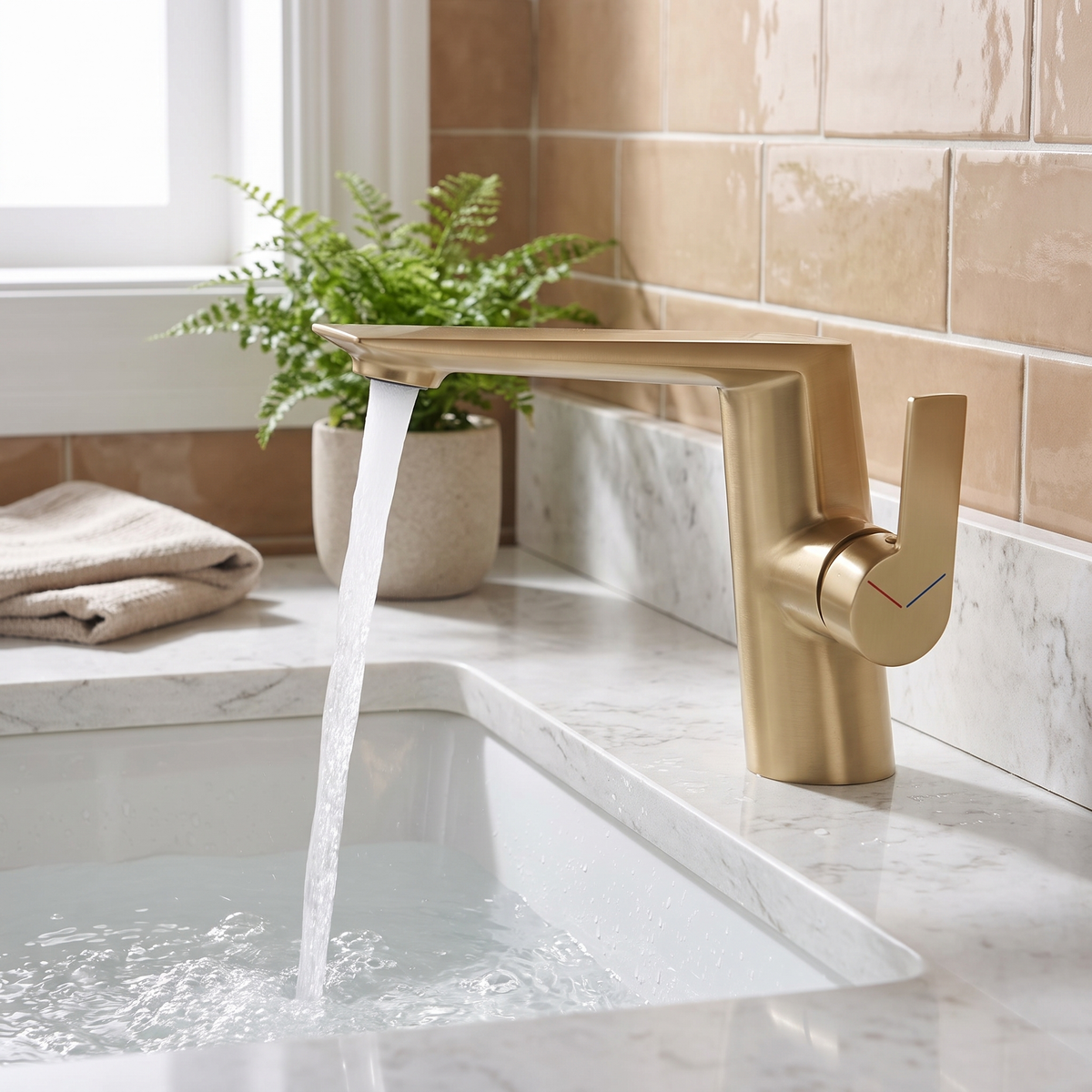 Bathroom Faucet — solid brass in Brushed Gold finish | Casa Norex