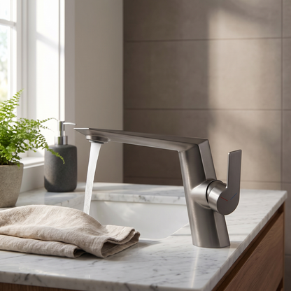 Halsa Single Handle Mixer Bathroom Sink Faucet - Gray