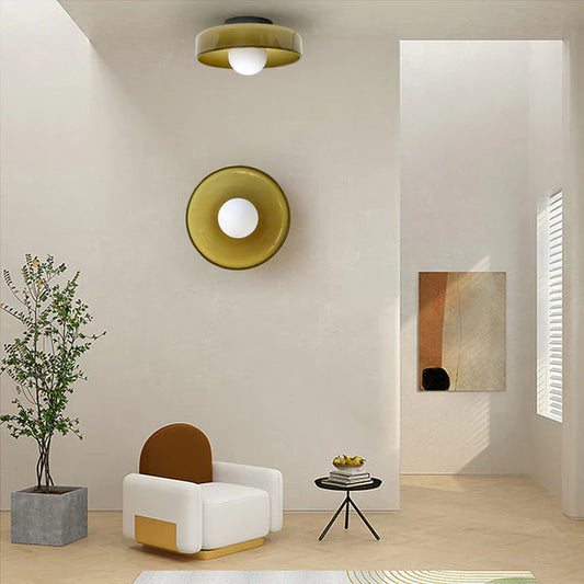 Flush mount ceiling light in dining room setting — glass dome glow | Casa Norex