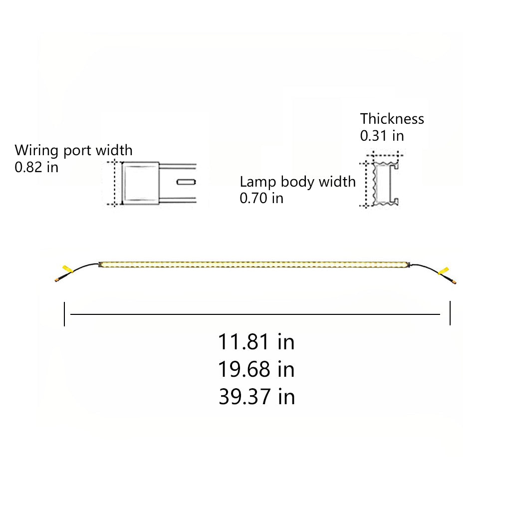 Sable dimension diagram of the linear step light — Casa Norex