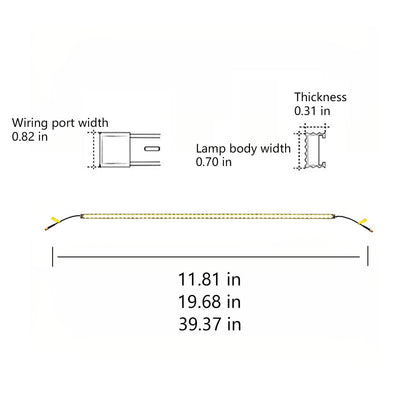 Sable dimension diagram of the linear step light — Casa Norex