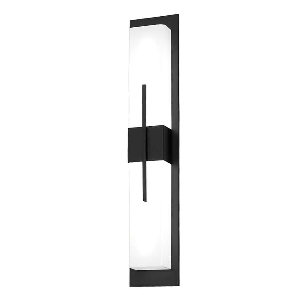 Tall rectangular outdoor wall light on modern facade — Casa Norex