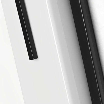 Tall rectangular outdoor wall light close-up of sleek body in warm light — Casa Norex