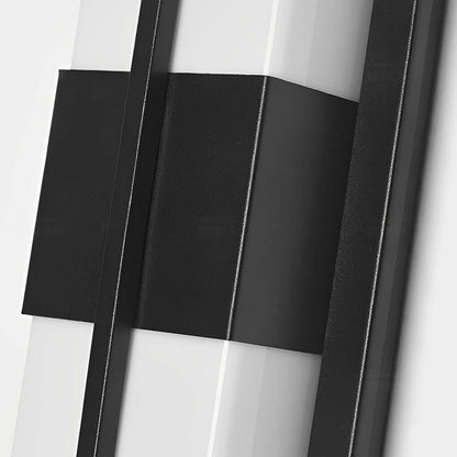 Tall rectangular outdoor wall light with soft illumination in garden — Casa Norex