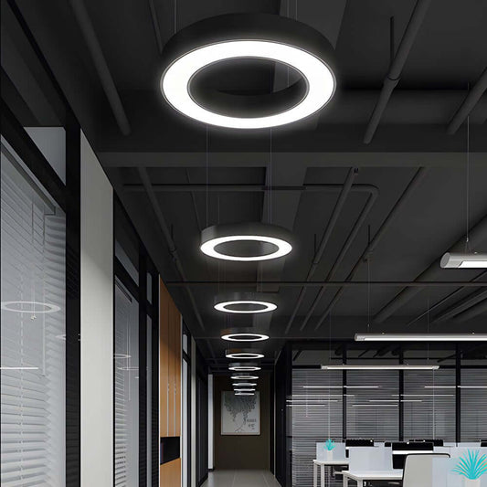 Metal acrylic ring LED pendant light — led pendant ring ceiling light energy efficient decorative lighting | Casa Norex