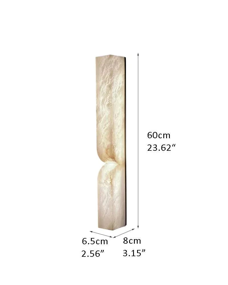 LightsStory Artisanal Alabaster Wall Sconce - Geometric Relief