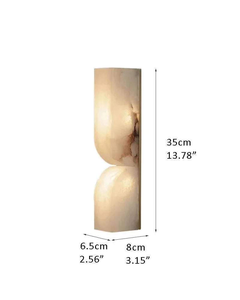 LightsStory Artisanal Alabaster Wall Sconce - Geometric Relief