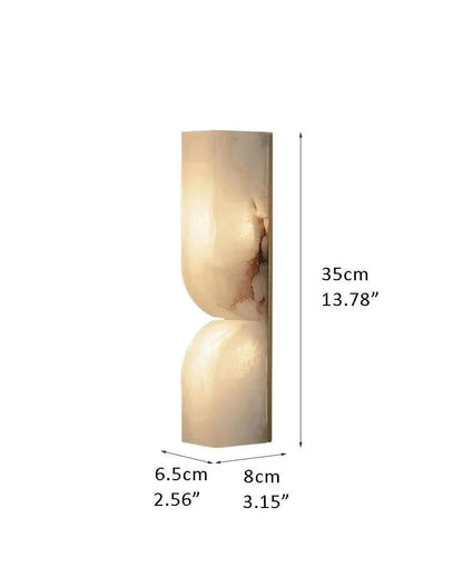 LightsStory Artisanal Alabaster Wall Sconce - Geometric Relief