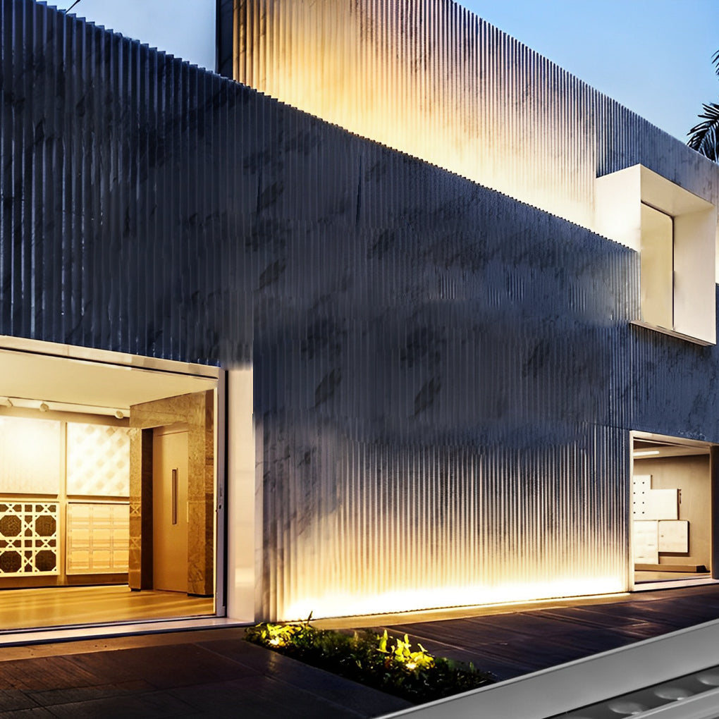 Skyline waterfall light effect on a textured wall — Casa Norex