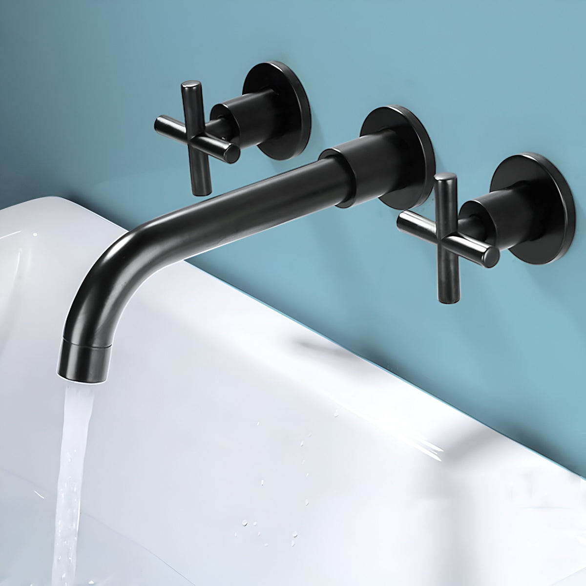 Rotare Wall-Mounted Bathroom Faucet finish close-up — Brushed Gold finish — Casa Norex