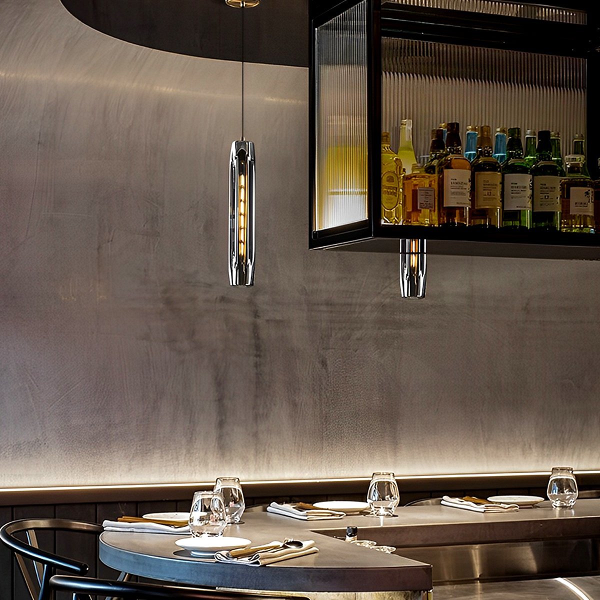 Crystal pendant light in Black Wipe Gold finish — Casa Norex