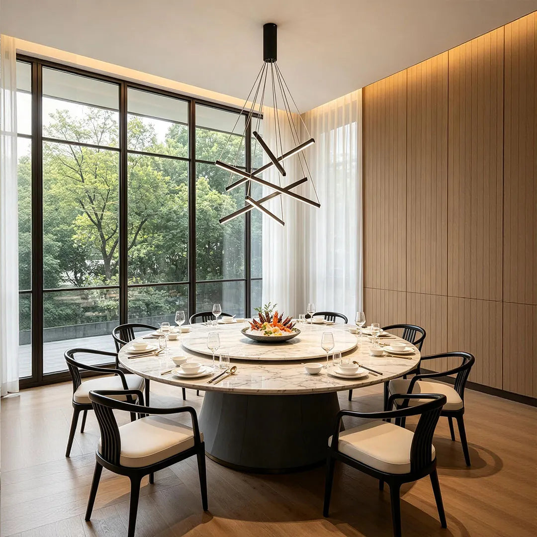Crossbar Black Linear LED Chandelier, product view 9