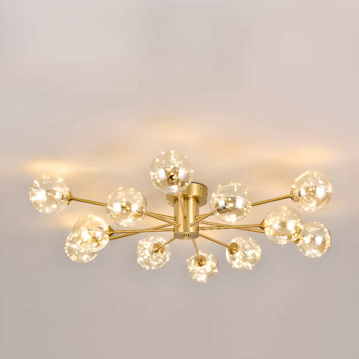 Modern gold bubble ceiling fixture 16-bulb - grand room - Casa Norex