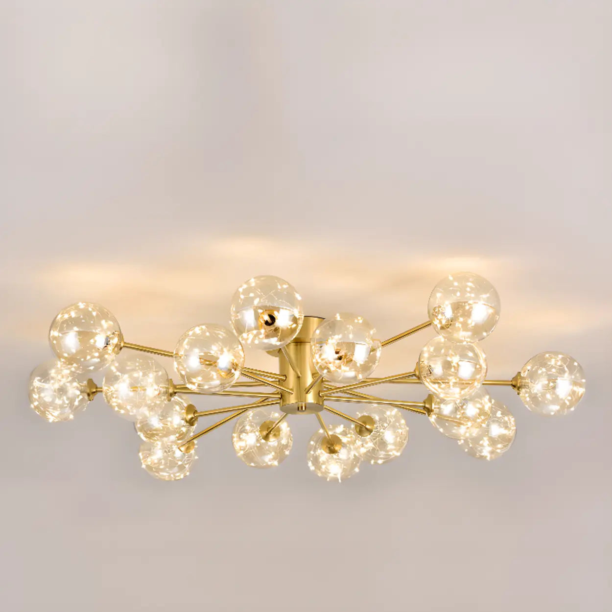 Modern Gold Bubble Ceiling Light Large Room 12-Bulb Fixture
