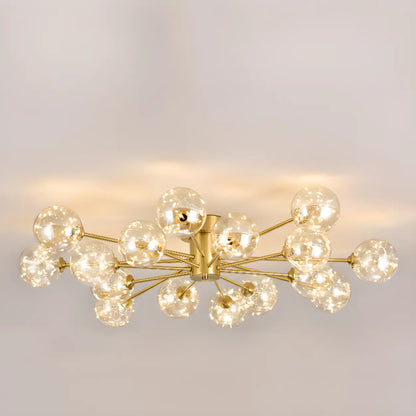 Modern Gold Bubble Ceiling Light Large Room 12-Bulb Fixture