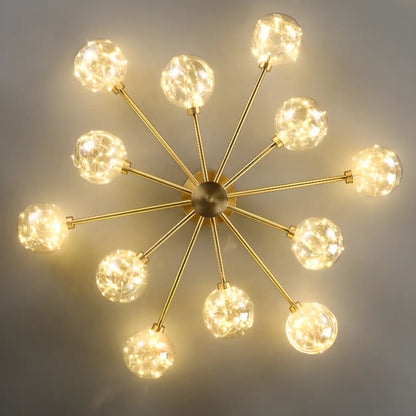 Modern Gold Bubble Ceiling Light Large Room 12-Bulb Fixture