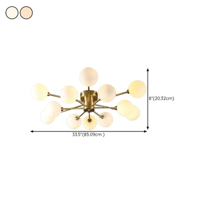 Modern Gold Bubble Ceiling Light Large Room 12-Bulb Fixture