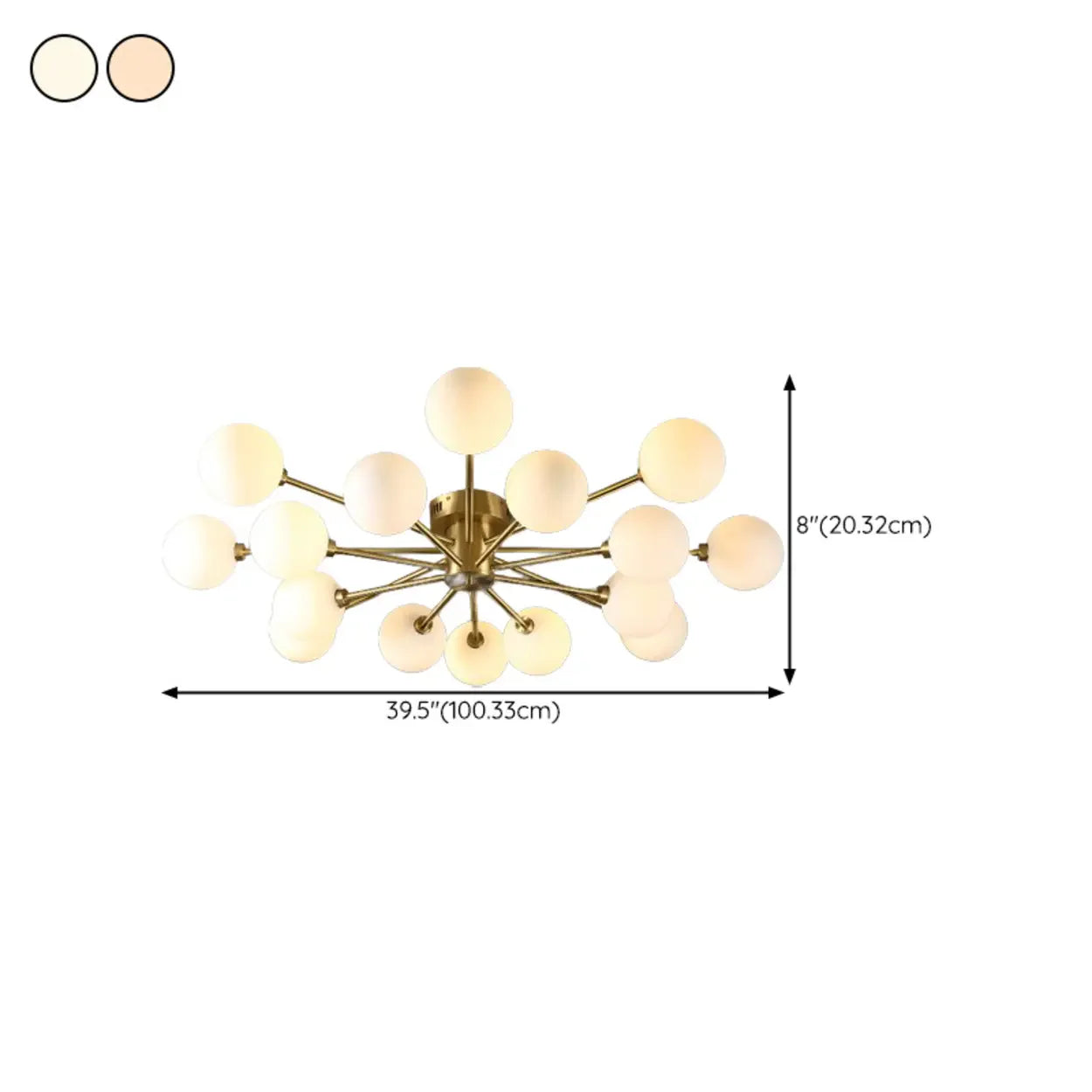 Modern Gold Bubble Ceiling Light Large Room 12-Bulb Fixture