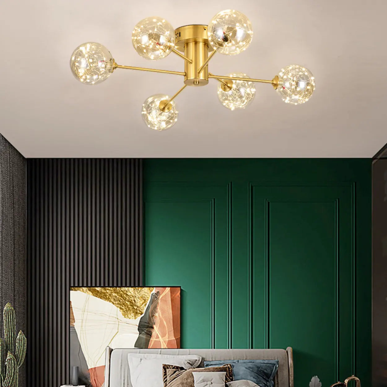 Modern Gold Bubble Ceiling Light Large Room 12-Bulb Fixture