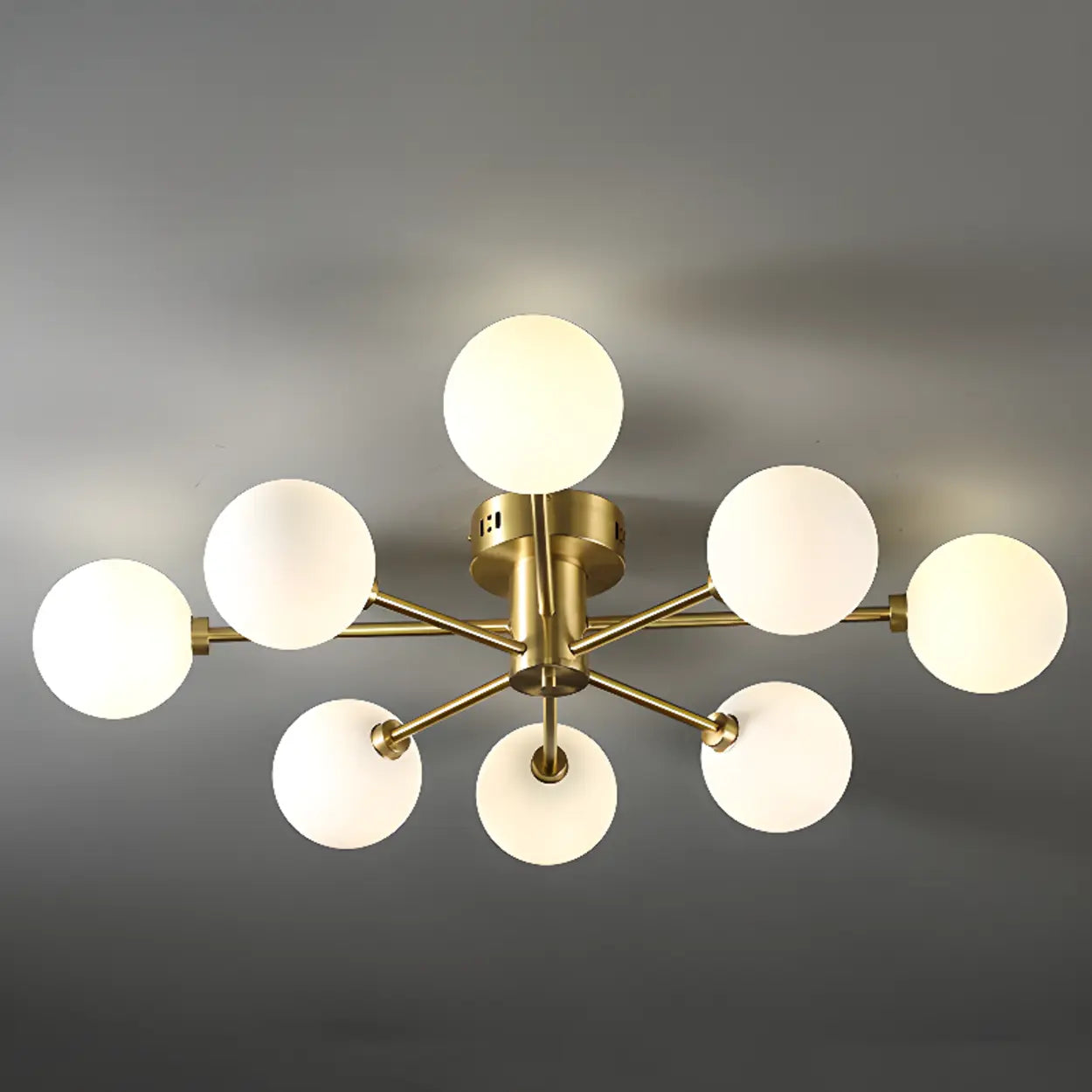 Globe glass shade detail - gold bubble ceiling light by Casa Norex
