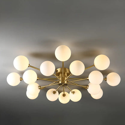 Modern Gold Bubble Ceiling Light Large Room 12-Bulb Fixture