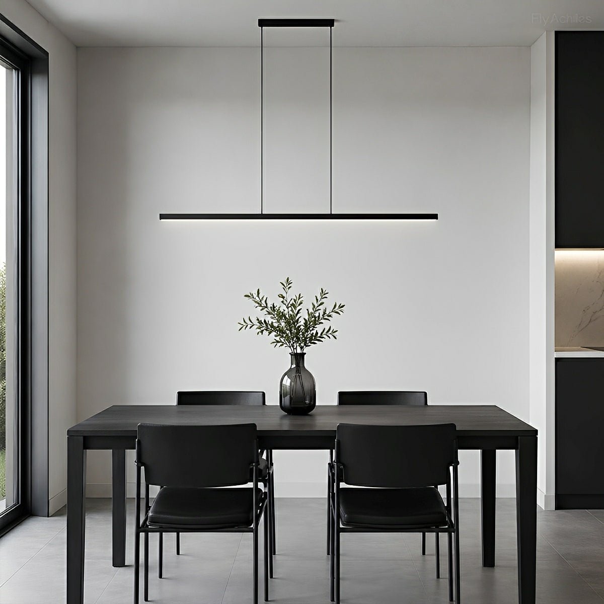 Linear strip pendant light remote control detail — 3000K to 6000K range | Casa Norex