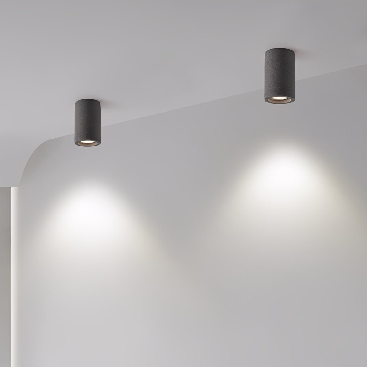 Concrete ceiling light in kitchen setting — flush mount install | Casa Norex