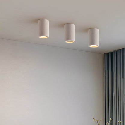 Round concrete ceiling light — cast concrete over aluminum housing | Casa Norex
