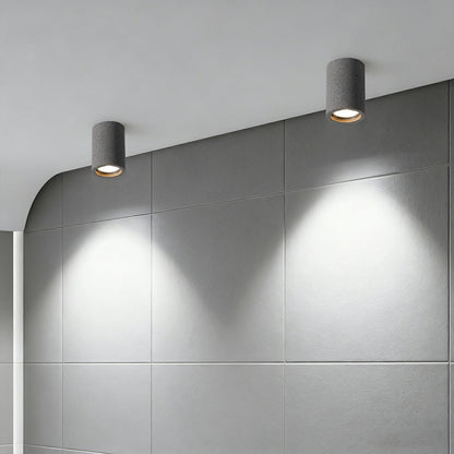 Concrete ceiling light GU10 bulb socket detail — Casa Norex