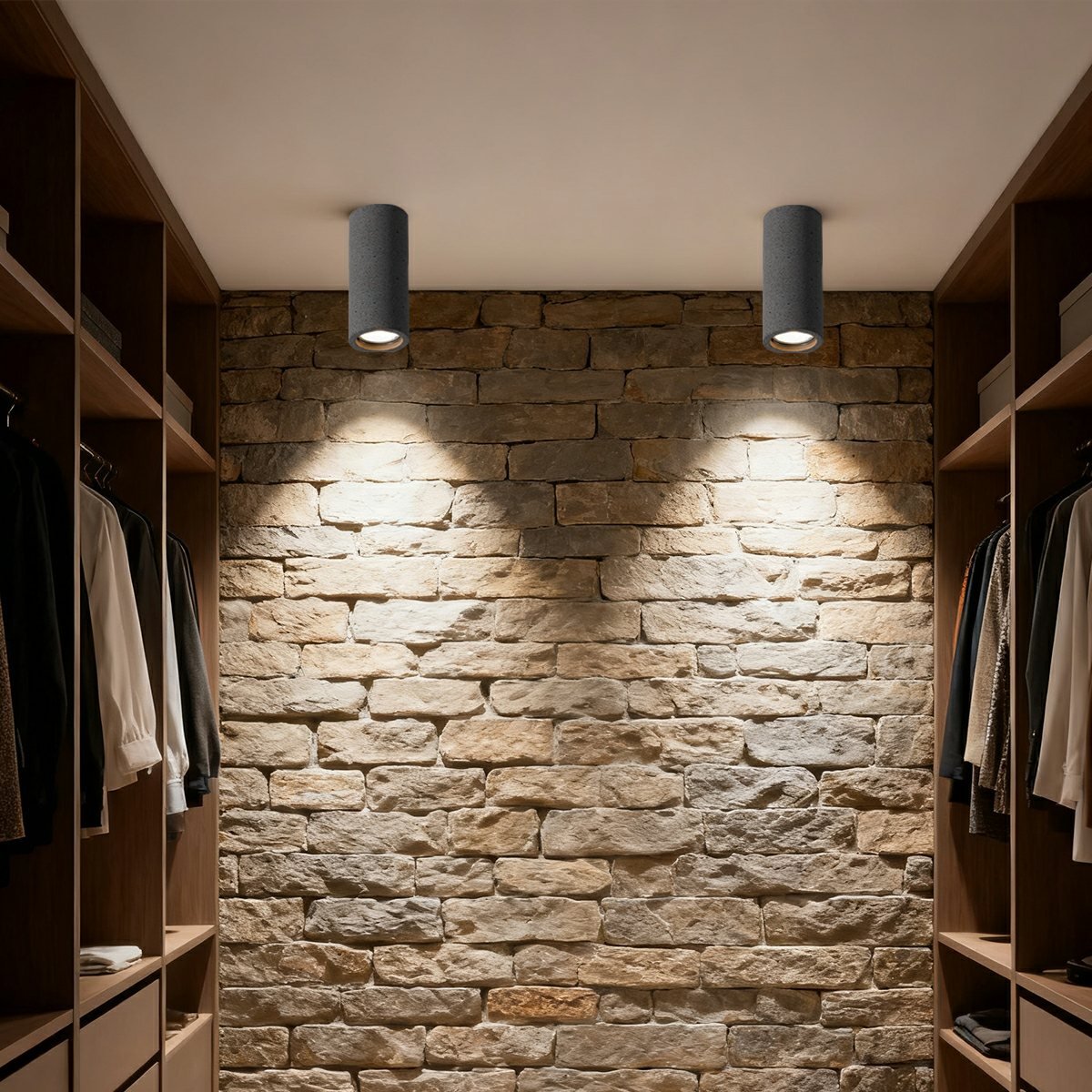 Concrete ceiling light in Gray Black finish — Casa Norex