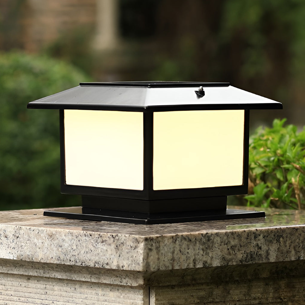 Brindle close-up of the sleek black frame and frosted shade — Casa Norex