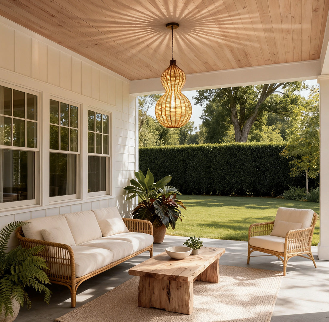Gourd Woven Rattan Pendant Light, product view 5